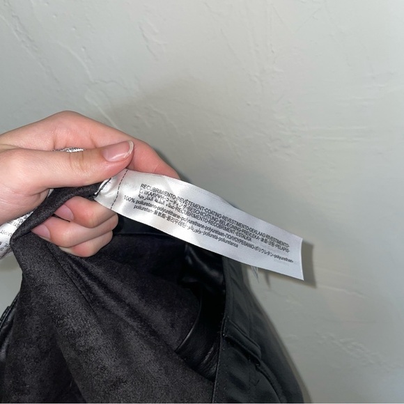 Zara Faux Leather Zip Split Ankle High Waisted Slim Straight Pants - Picture 9 of 10